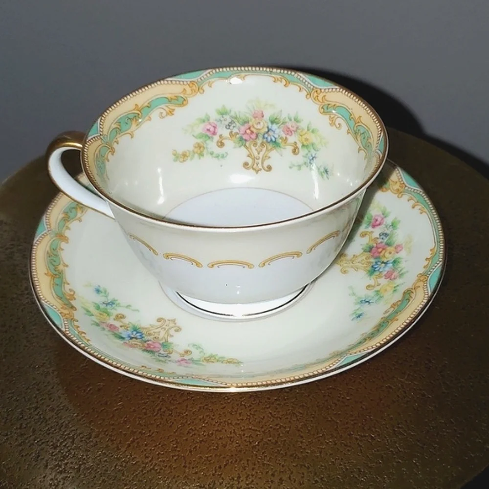 Vtg Noritake Joan 584 Teacup and Saucer Set